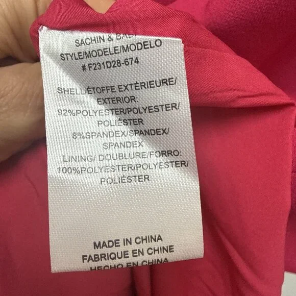 New Sachin & Babi Size 14 Pink Dee Sheath Dress Long Sleeve Passionfruit NWT - Picture 7 of 7